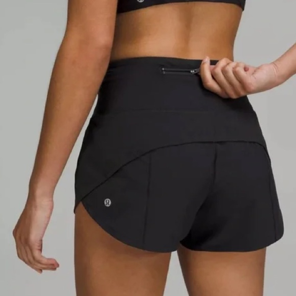 Lululemon Speed Up High-Rise Lined Short, 4" - Black, Size 2